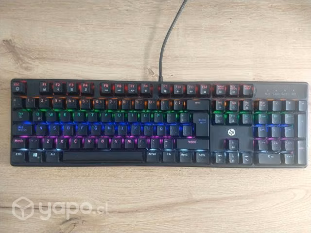 Teclado mecánico gamer marca HP, 104 teclas
