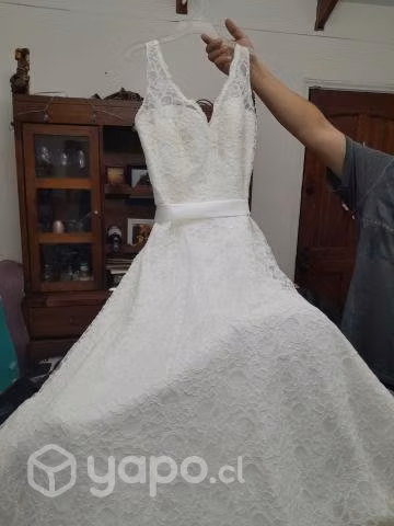 Hermoso Vestido de Novia Broderie Casa de la Novia - Imagen 5