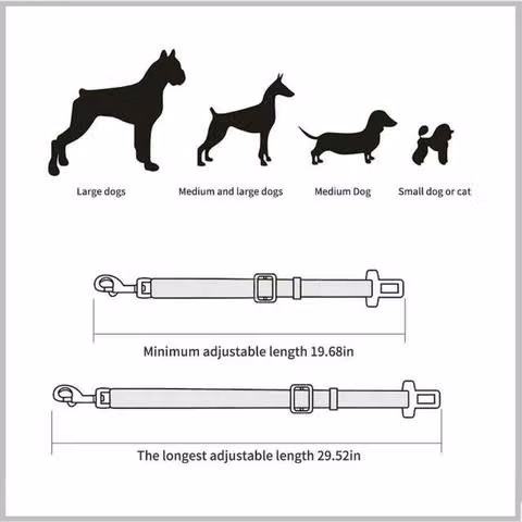 Cinturon De Seguridad Para Mascotas Auto Ajustable