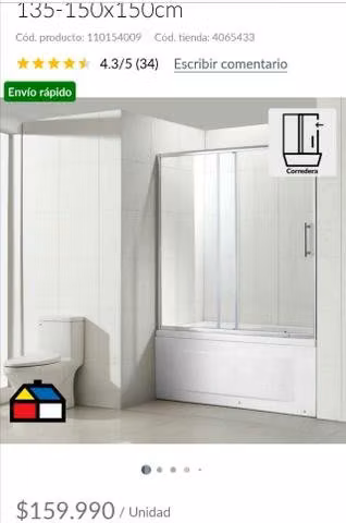 Mampara de ducha ajustable sensi dacqua