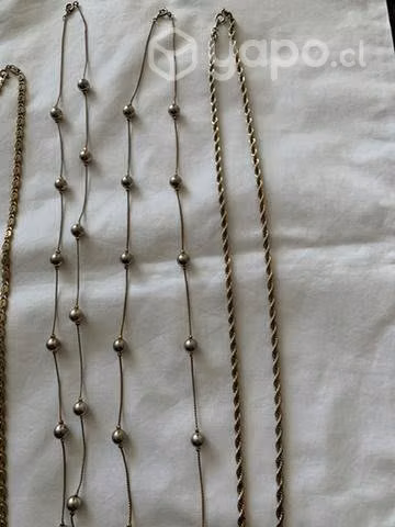 4 Collares distintos largo color dorado viejo - Imagen 4