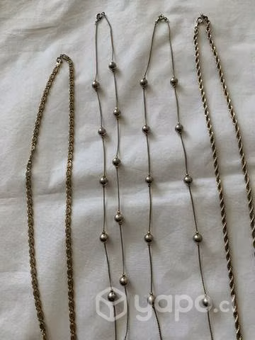 4 Collares distintos largo color dorado viejo - Imagen 3