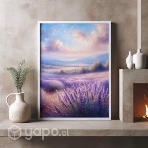 Pintura oleo Campo de lavanda
