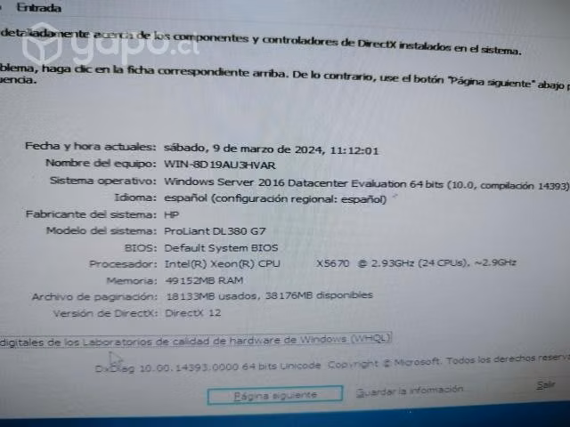 Servidor HP ProLiant DL 380 G7