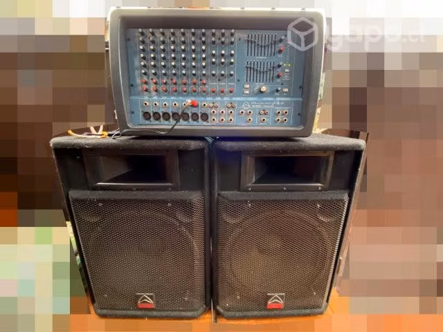 Audio Consola Power + 2 Parlantes 300w Wharfedale
