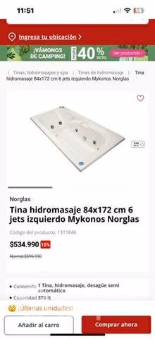 Tina hisromasaje 80x 172
