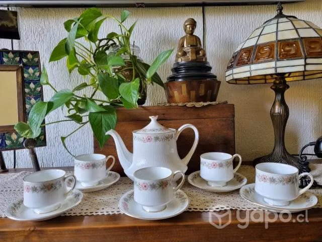 Juego de té inglés para 6 personas con tetera
