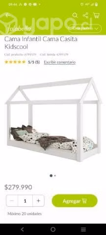 Cama infantil casita, marca kidscool color blanca