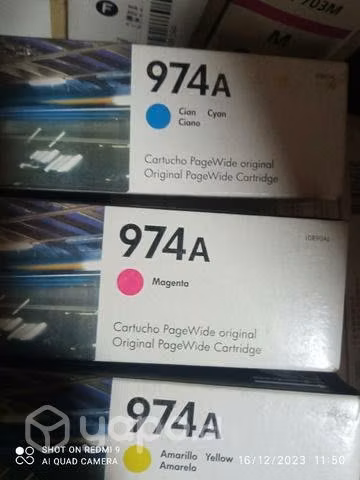 Tintas HP 974a colores originales