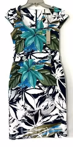 Vestido Entallado Semi Elástico Fbo Italy Xs
