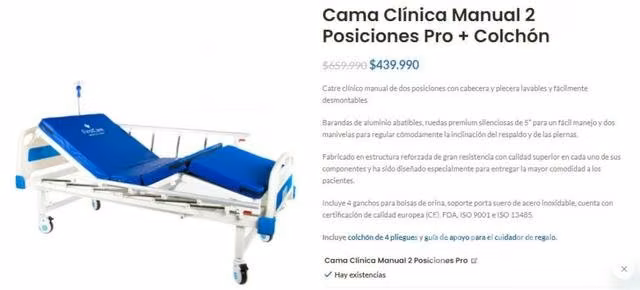 Cama clínica nueva - Imagen 2