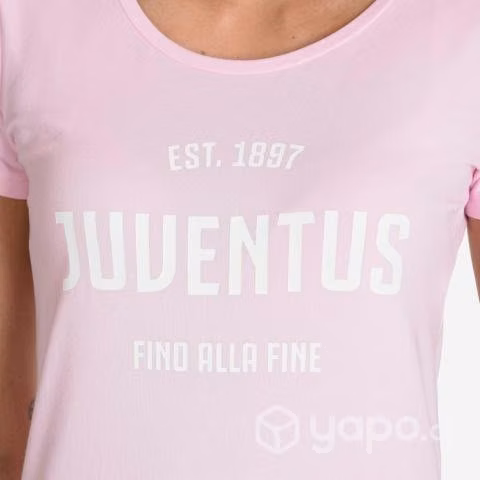 Polera Mujer Juventus Rosada C/ Estampado 1897