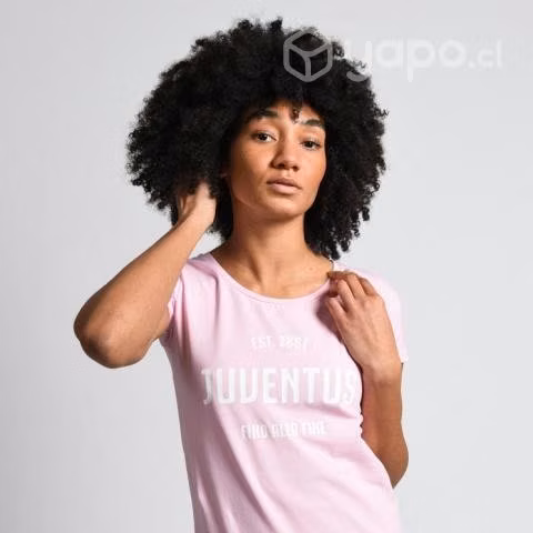 Polera Mujer Juventus Rosada C/ Estampado 1897