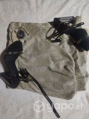 Vestido de fiesta + chalas