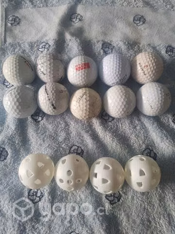 Palos de golf, bolso y carro