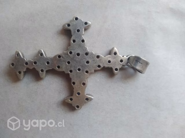 Joya antigua Cruz de plata 925 - Imagen 2