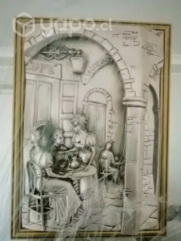 Cuadros con cristalería bañados en Plata italiana