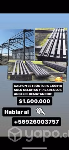 GALPON 7.60x18 SOLO CELCHAS LOS ÁNGELES