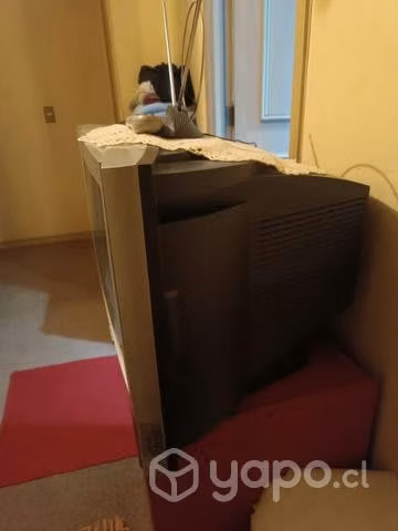 Televisor antiguo con antena en buen estado
