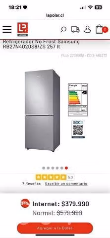 Samsung Refrigerador No Frost 257 Litros RB27N4020 - Imagen 6