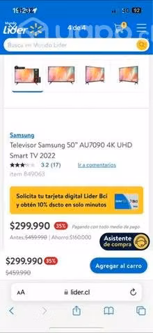 SMART TV samsung 50 AU7090 4K (con boleta)