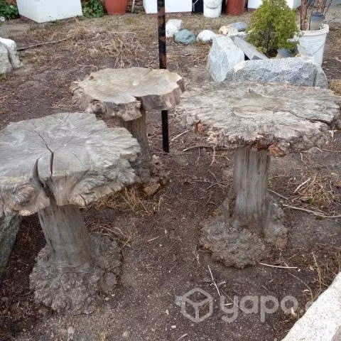 Mesa de centro de tronco rústica