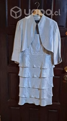 Vestido Fiesta Plateado 2 piezas