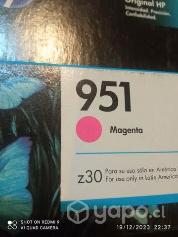 Tintas hp 951 colores originales