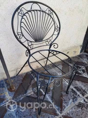 Juego de sillas de terraza de fierro x4 - Imagen 2