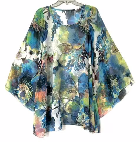 Blusa Murciélago Transparente Marca FBO Italy M/L