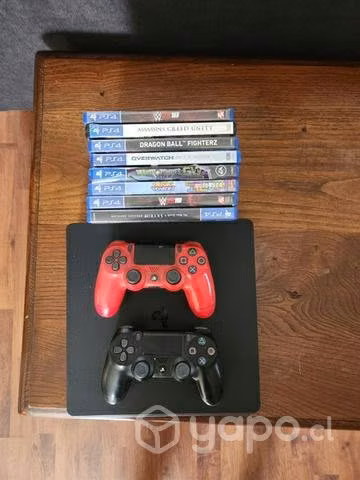 PlayStation 4 Slim 2TB con juegos y controles