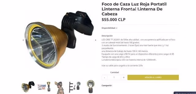 Luz roja frontal de caza - Imagen 3