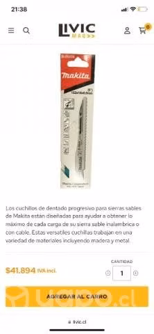 Set de cuchillas sierra sable Makita