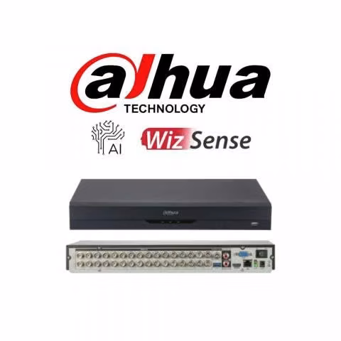 Xvr dahua 32 ch capacidad 2hdd wizsense max 5mp