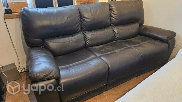 Sofá de cuero eléctrico reclinable Rosen café