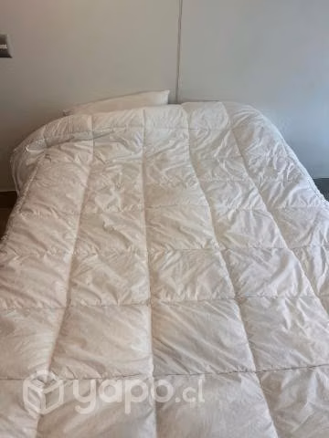 Cama doble plaza con funda, somier y algohodas - Imagen 3