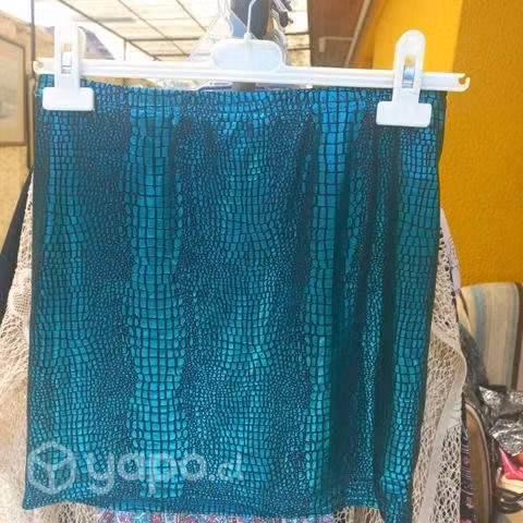 Mini falda de fiesta brillante talla S/M - Imagen 2