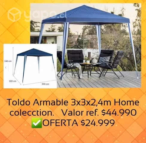 Toldo Armable 3x3x2,4m Home colecction Nuevo
