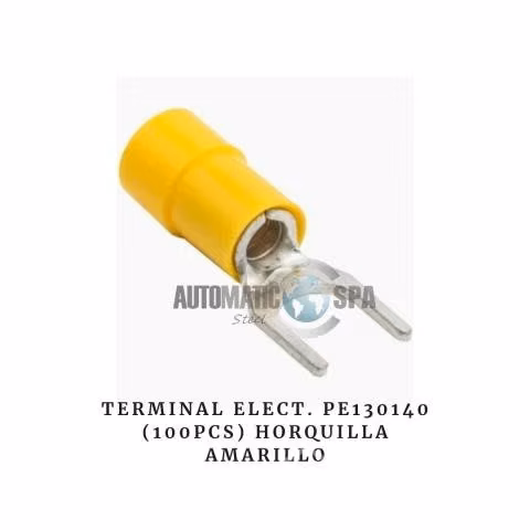 Terminal Elect. PE130140 (100pcs) Horquilla Amarll