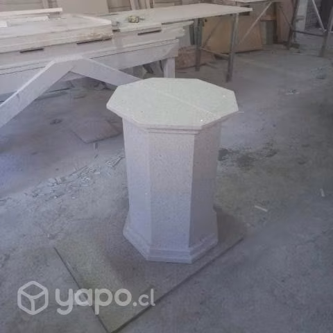 Base mesa de comedor en cuarzo blanco galaxy