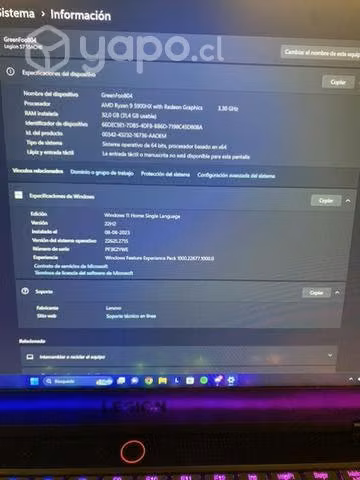 Lenovo Legión S7 como nuevo" - Imagen 4