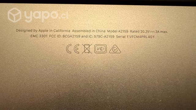 Macbook Pro -Model A2159 / excelente estado