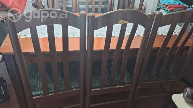 Comedor madera brillante de 6 sillas - Imagen 3
