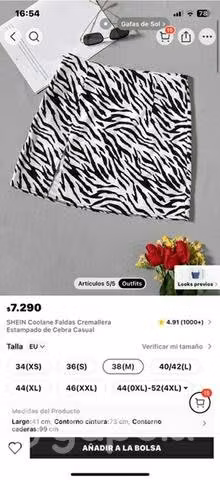Falda cebra