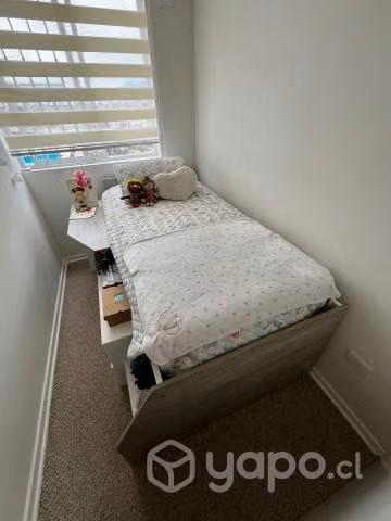 Cama funcional con cajones y escritorio 1 Plaza - Imagen 2