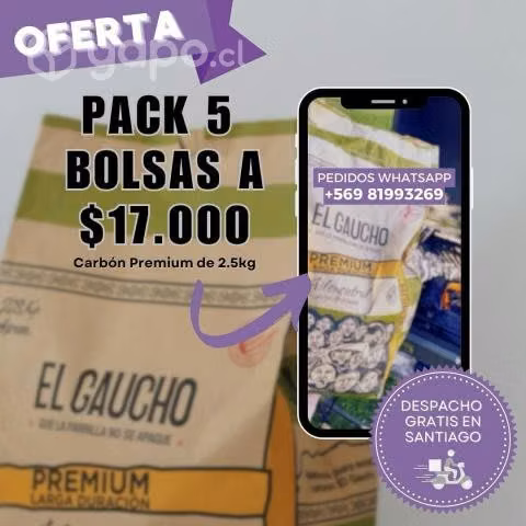 Carbón Premium El Gaucho 2.5 Kg
