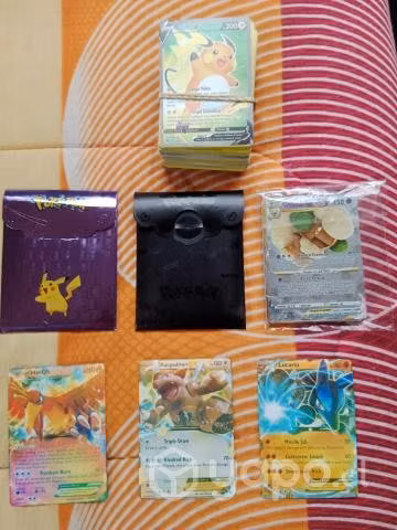 Lote de 100 cartas pokemon+3 sobre y 3cartas raras
