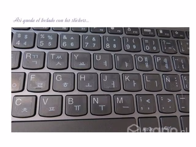 Sticker teclado Coreano hangul fondo transparente