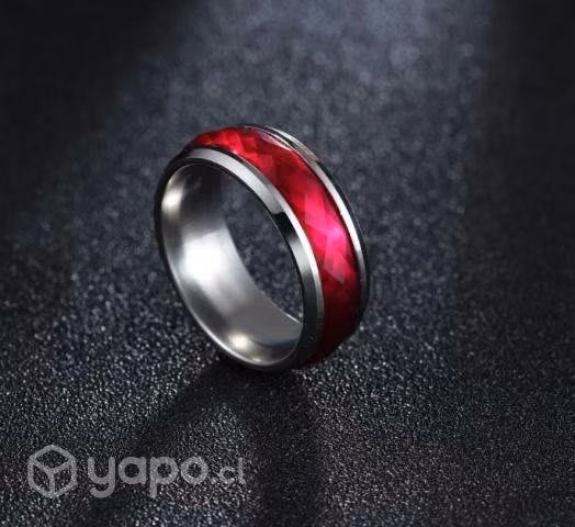 Anillo Titanio Rojo Anillos Juveniles Acero Quirur