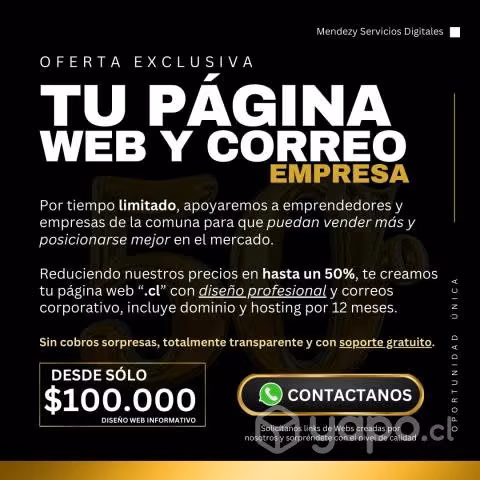 Obten tu sitio web y correo para tu negocio